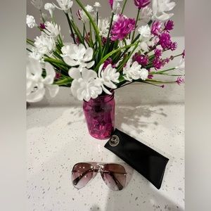 Ray-Ban 3449 Polished silver frame/ gradient/brownish/red lenses (nwot)